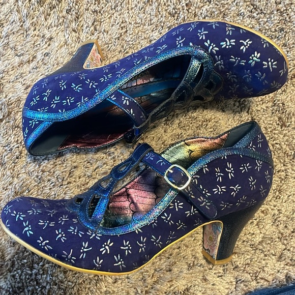 Irregular Choice Nicely Done Heel in Blue Dragonfly Sz 10 - Picture 4 of 12